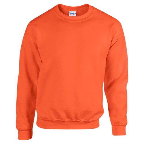 Sweat-shirt orange pour homme en mélange de coton avec col rond et manches longues.
