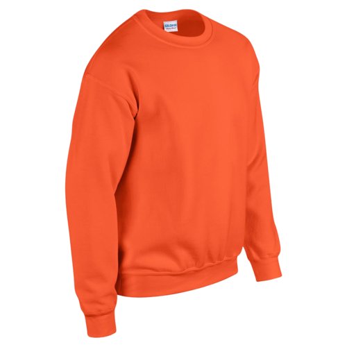 Sweat-shirt orange pour homme en mélange de coton avec col rond.