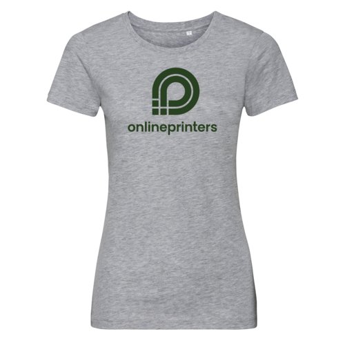 T-shirt en coton gris pour femmes  manches courtes.