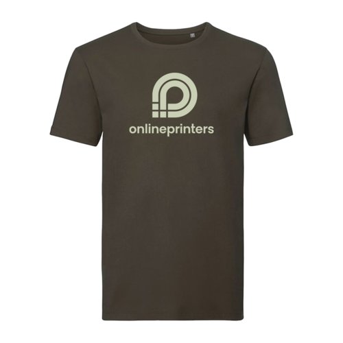 T-shirt marron en coton pour homme avec manches courtes.