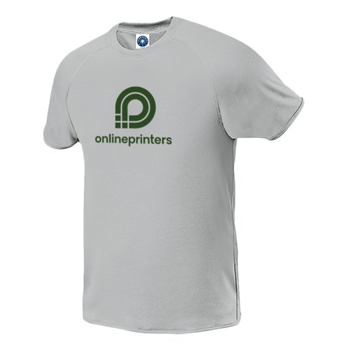T-shirt de sport gris pour hommes avec manches courtes.
