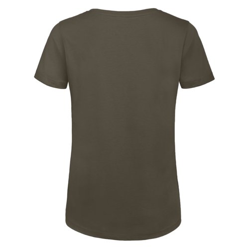 T-shirt kaki en coton pour femmes à manches courtes.