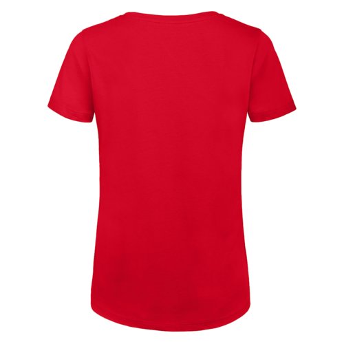 T-shirt rouge en coton biologique à manches courtes et col rond.