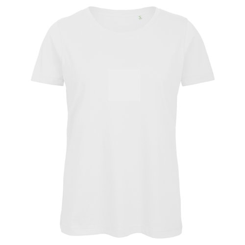 T-shirt blanc pour femmes en coton biologique à manches courtes.