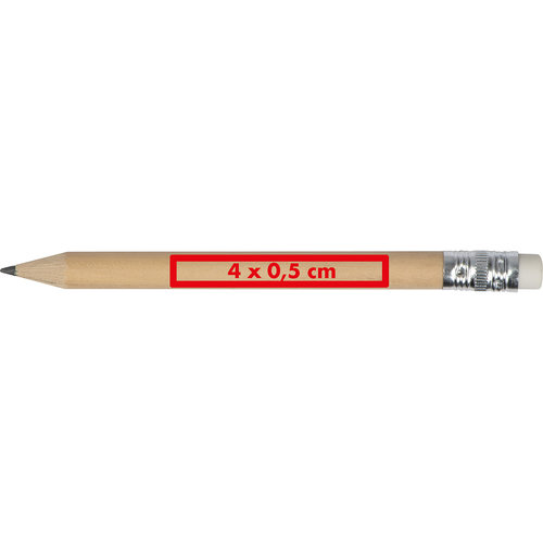 Crayon en bois avec gomme.