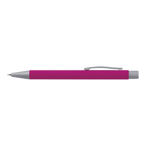 Ensemble d'écriture rose comprenant un stylo à bille et un crayon.