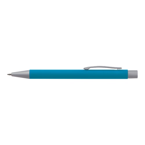 Ensemble d'écriture bleu clair avec stylo à bille et emballage cadeau.