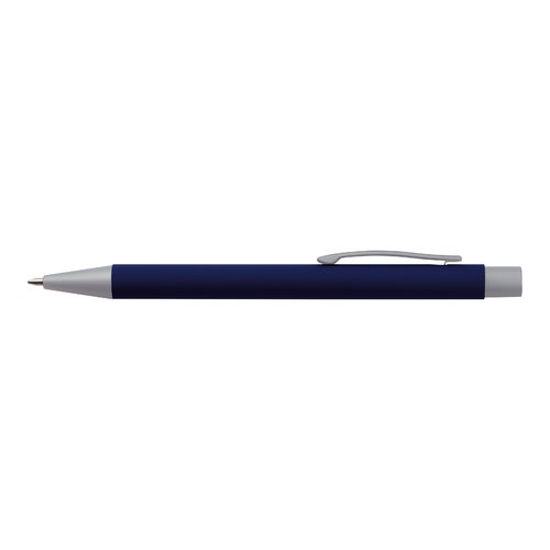 Ensemble d'écriture bleu foncé avec stylo à bille et étui.