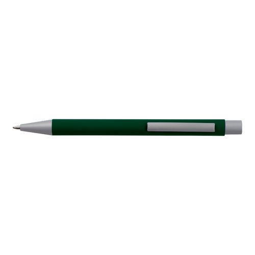 Ensemble d'écriture vert foncé avec stylo à bille et accessoires.