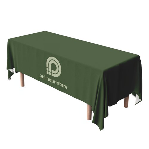 Nappe en tissu vert, personnalisable.