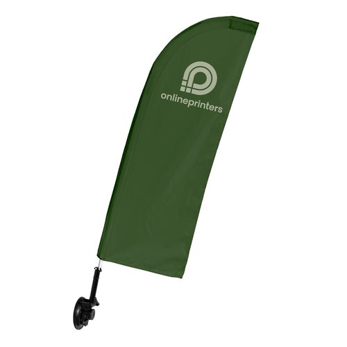 Drapeau de fentre vert en forme d'aile avec fixation.