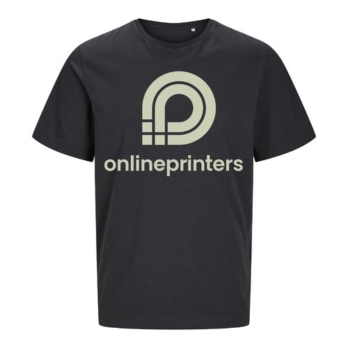 T-shirt unisexe anthracite en coton biologique avec manches courtes.