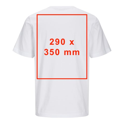 T-shirt blanc en coton avec manches courtes et col rond, coupe unisexe.