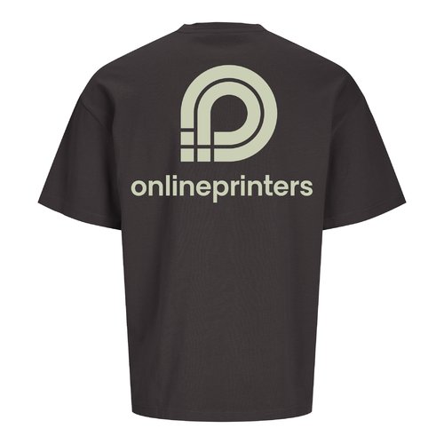 T-shirt unisexe anthracite oversize en coton biologique.