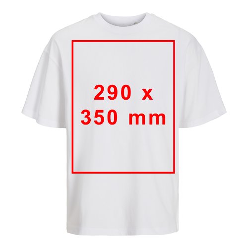 T-shirt blanc en coton coupe oversize, unisexe.