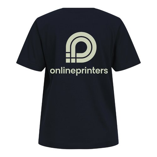 T-shirt bleu marine en coton bio  manches courtes.