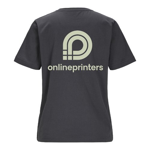 T-shirt anthracite pour femme en coton bio  manches courtes.