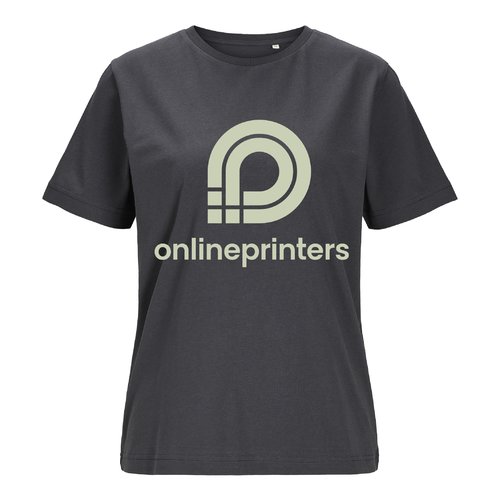 T-shirt anthracite pour femme en coton biologique  manches courtes.