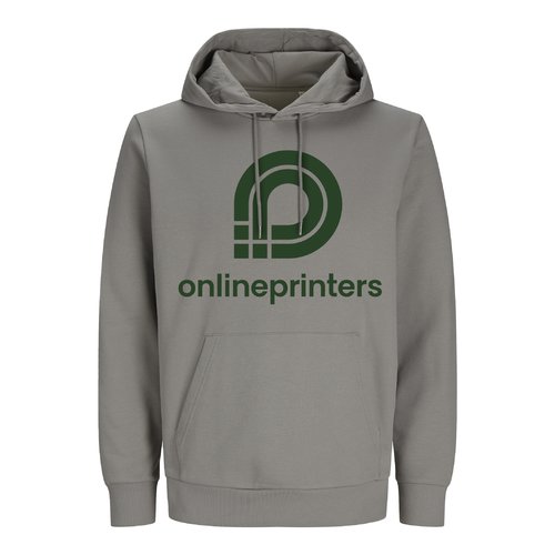 Sweat  capuche gris en coton, coupe unisexe, avec capuche et poche kangourou.