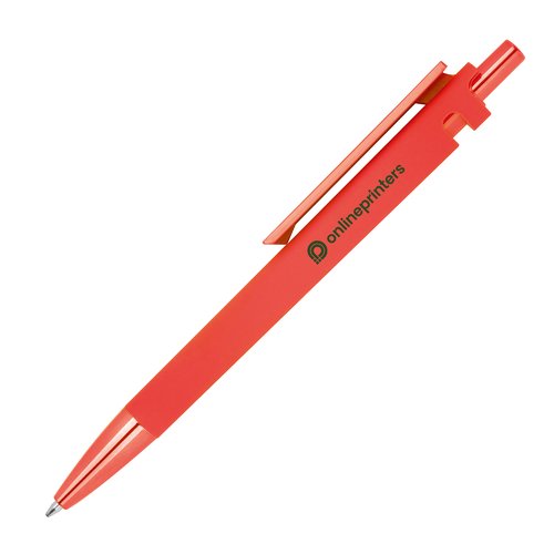 Stylo  bille rouge en plastique ABS recycl avec clip.