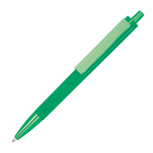 Stylo  bille vert en ABS recycl avec mcanisme  poussoir.