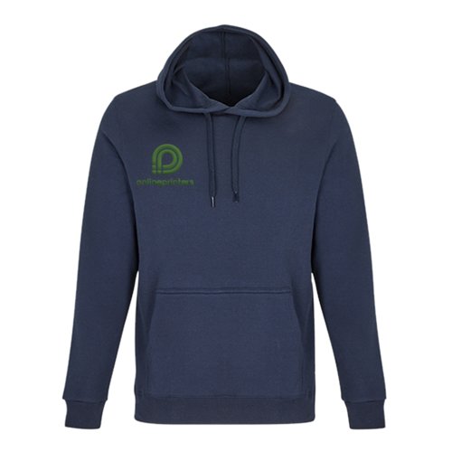 Sweat � capuche bleu marine en m�lange de coton avec capuche et poche kangourou.