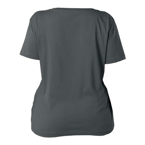T-shirt anthracite pour femmes en coton biologique avec manches courtes.