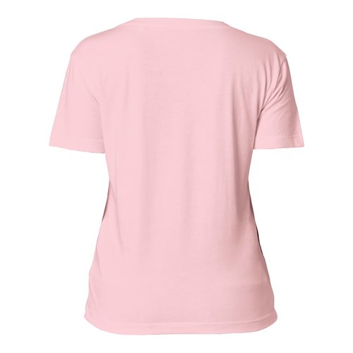 T-shirt rose en coton pour femmes avec manches courtes.