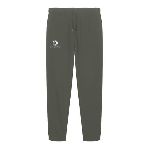Pantalon de jogging kaki en coton biologique avec cordon de serrage.
