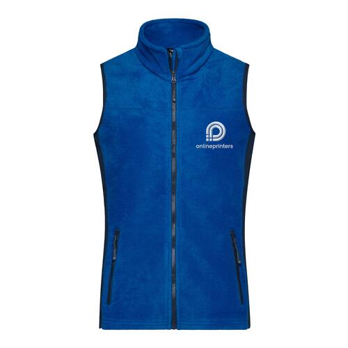Veste en polaire bleue pour femmes avec fermeture �clair int�grale et poches.
