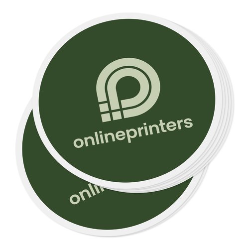 Autocollants en papier vert de forme libre, auto-adhsifs.