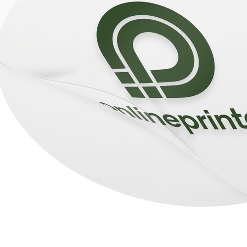Autocollant en papier blanc de forme libre, amovible.