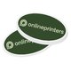 Autocollant ovale en papier.