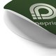 Autocollant promotionnel rond avec un support amovible.