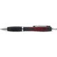 Stylo à bille noir avec clip et mécanisme à pression.