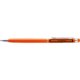 Stylo à bille orange avec stylet tactile et clip.