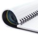 Bloc-notes en papier avec reliure spirale.