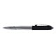 Stylo  bille en mtal avec mcanisme rotatif et surface douce au toucher.
