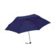 Mini parapluie bleu fonc avec housse et poigne courte.