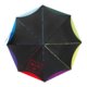 Parapluie automatique noir avec des accents colorés.