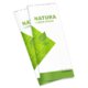 Brochure en papier naturel avec pli central.