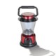 Lampe de camping LED rouge avec poigne de transport et interrupteur rotatif.