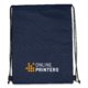 Sac isotherme/sac de sport bleu fonc avec cordon de serrage.