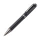 Stylo  bille en mtal noir avec motif, clip et mcanisme  poussoir.