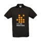 Polo noir en coton pour homme avec courte patte de boutonnage.