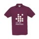 Polo en coton bordeaux avec manches courtes et patte boutonne.