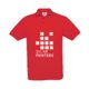 Polo rouge en coton pour hommes avec manches courtes et patte de boutonnage.