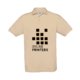 Polo en coton couleur sable pour hommes avec courte patte de boutonnage.