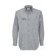 Chemise homme gris clair en mlange coton-polyester avec patte boutonne.
