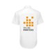 Chemise Oxford blanche en mlange de coton  manches courtes et patte boutonne.
